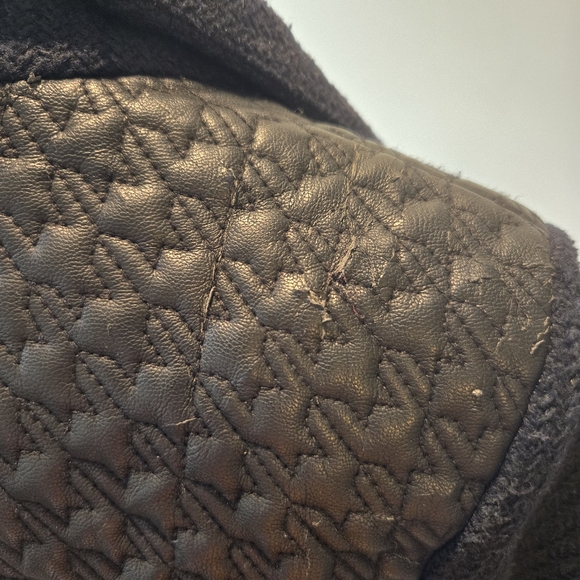 Black Rivet Coat Small Women's Knit Faux Leather Jacket - Picture 11 of 16